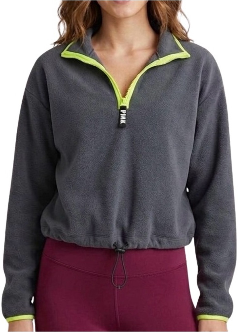 Victoria's Secret PINK Quarter-Zip Fleece Pullover Size S